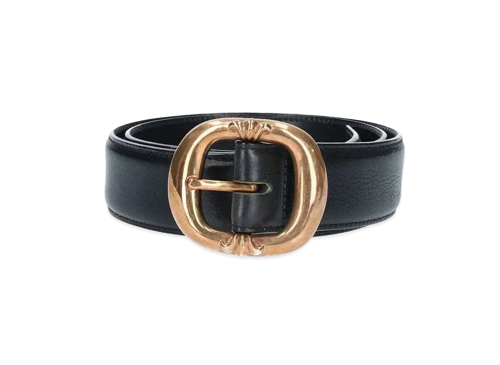 Chrome Hearts 1.5 Gunslinger Leather Belt "Black/Bronze"