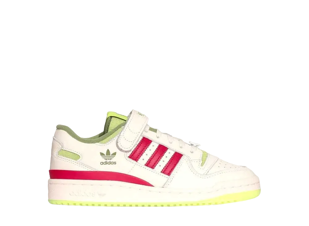 グリンチ × アディダス オリジナルス GS フォーラム ロー CL "クリームホワイト/カレッジレッド/ソーラースライム"