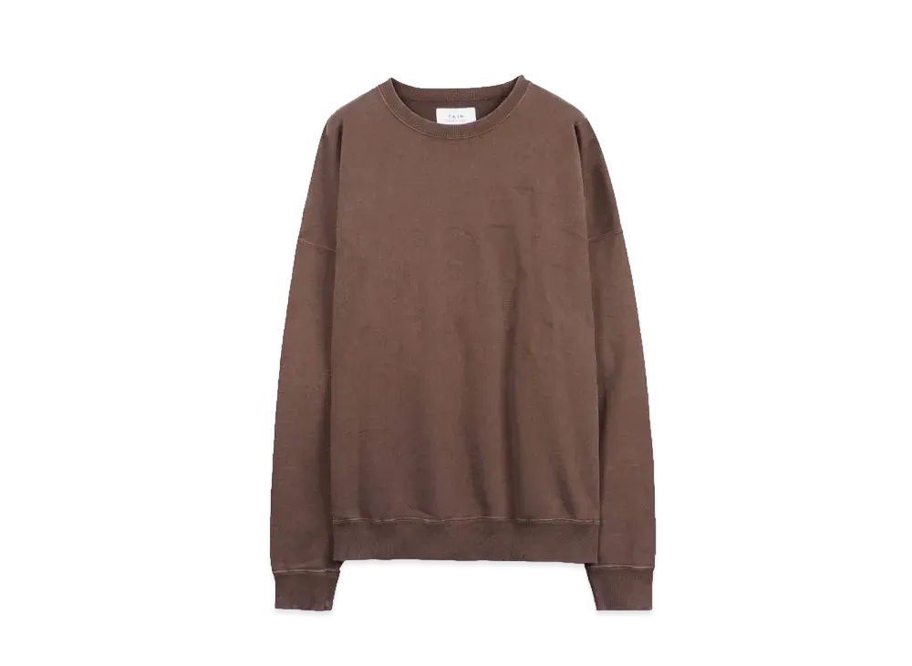 TAIN DOUBLE PUSH BIPOLAR CREW SWEAT "BROWN"