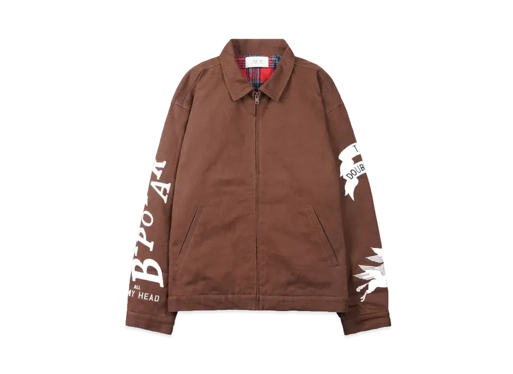 TAIN DOUBLE PUSH EMBROIDERY WORK JACKET "BROWN"