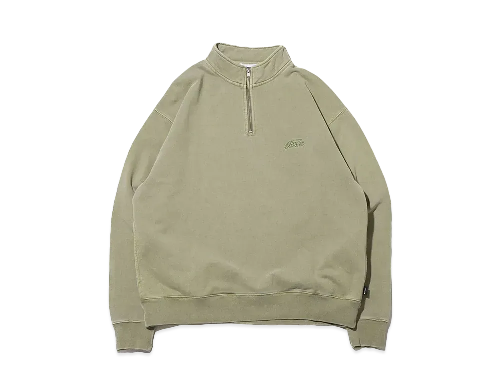 atmos Pigment Dyed Half Zip Sweatshirt "Khaki"