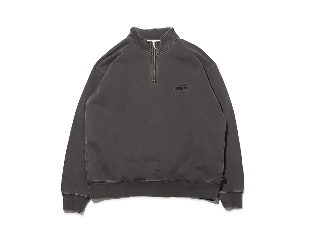 atmos Pigment Dyed Half Zip Sweatshirt "Black"