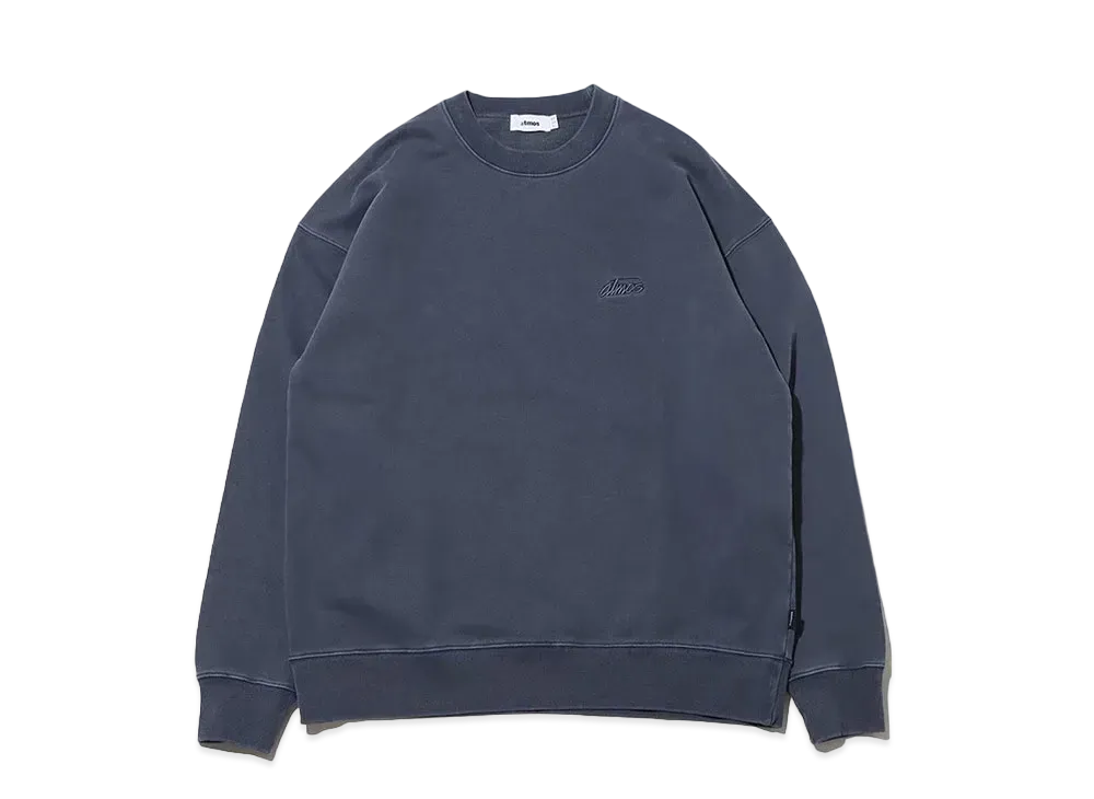 atmos Pigment Dyed Crewneck Sweatshirt "Navy"