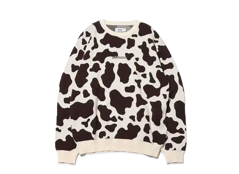 atmos Embroidery Classic Logo Knit Sweater "Cow"