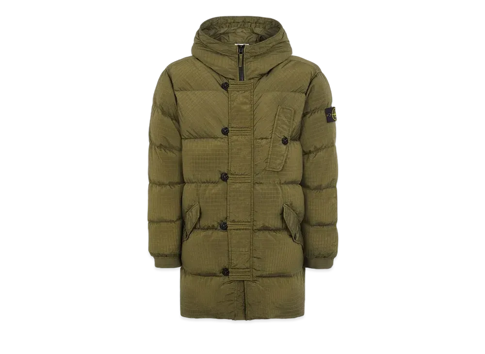 Stone Island 71432 Macro Ripstop Nylon Metal in Econyl Regenerated Nylon Down-TC "Olive Green"