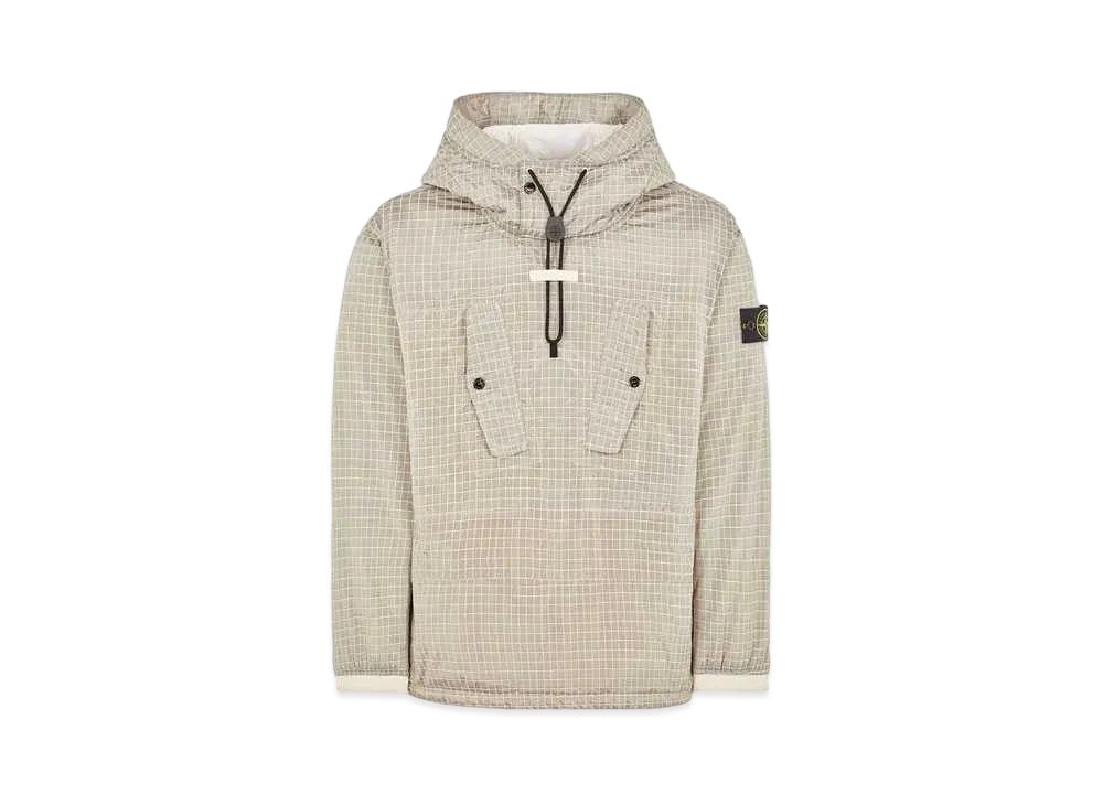 Stone Island 43332 Macro Ripstop Nylon Metal in Econyl Regenerated Nylon with Primaloft-TC "Mastic White"
