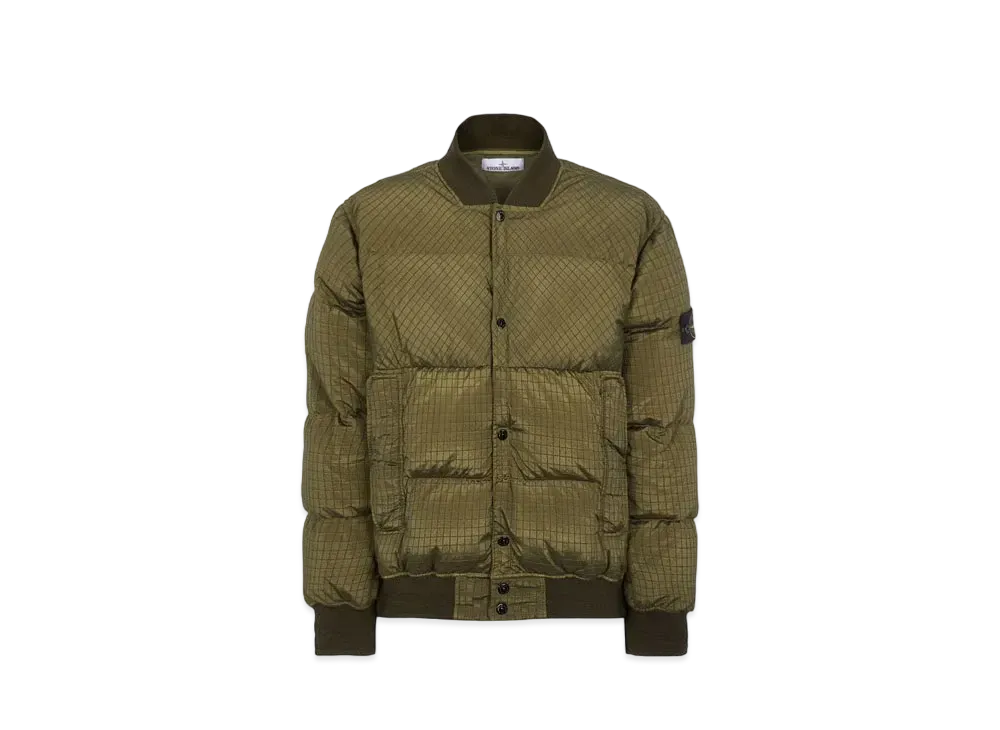 Stone Island 43232 Macro Ripstop Nylon Metal in Econyl Regenerated Nylon Down-TC "Olive Green"