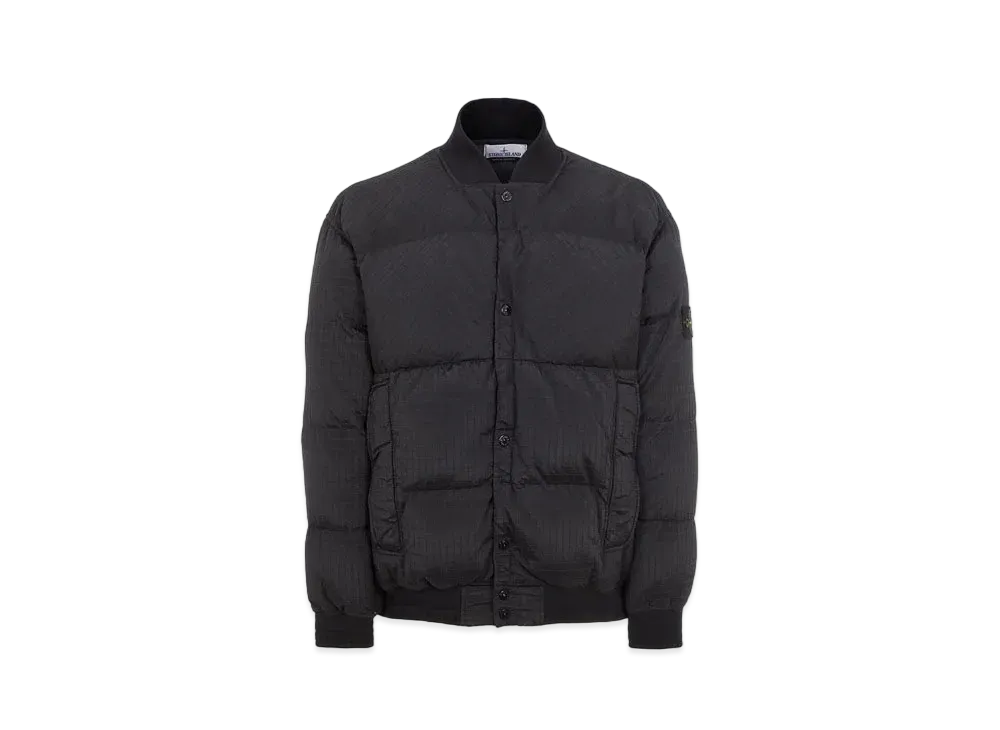 Stone Island 43232 Macro Ripstop Nylon Metal in Econyl Regenerated Nylon Down-TC "Black"