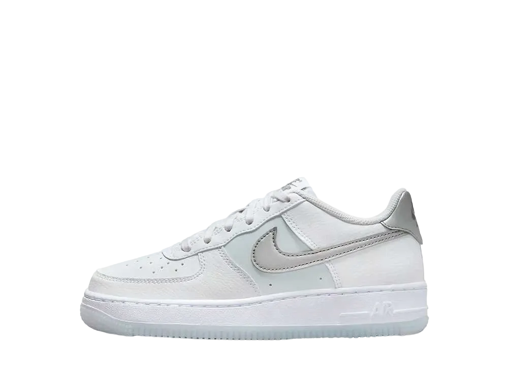Nike GS Air Force 1 "White/Pure Platinum/Football Grey/Metallic Silver"