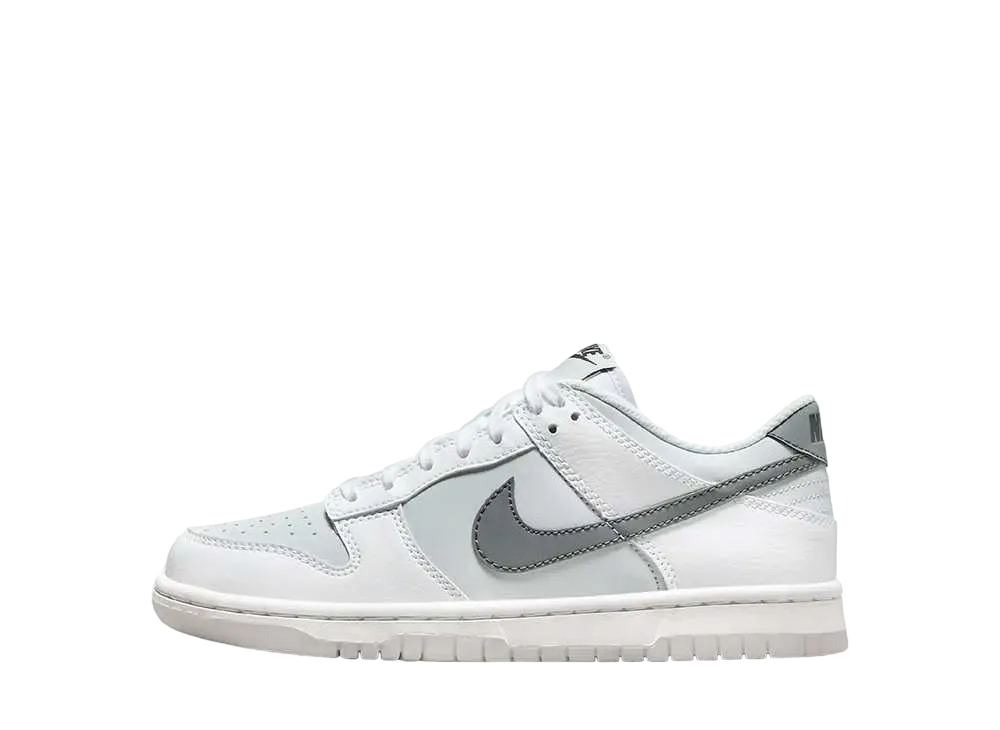 Nike GS Dunk Low "White/Pure Platinum/Football Grey/Smoke Grey"