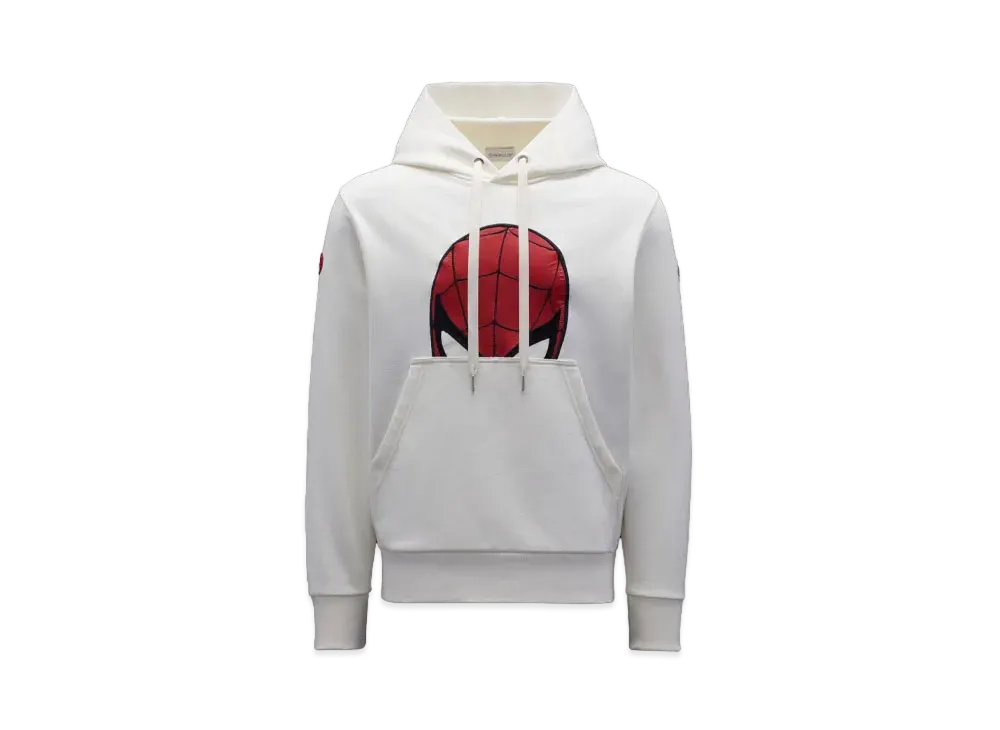 MONCLER Spider-Man Motif Hoodie "White"