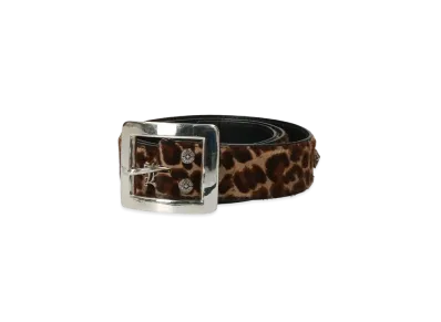 Chrome Hearts x Bella Hadid Harako Leather Leopard Belt with Studs "Brown/Silver"