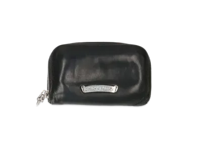 Chrome Hearts REC F Zip Mini Round Zip Leather Wallet "Black"