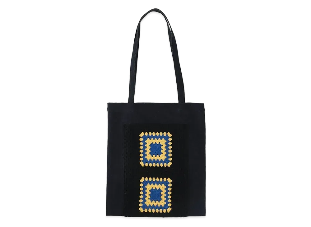 WIND AND SEA Crochetknit x Denim Bag "Black/Yellow"