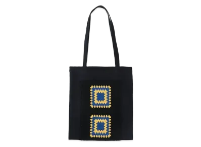 WIND AND SEA Crochetknit x Denim Bag "Black/Yellow"