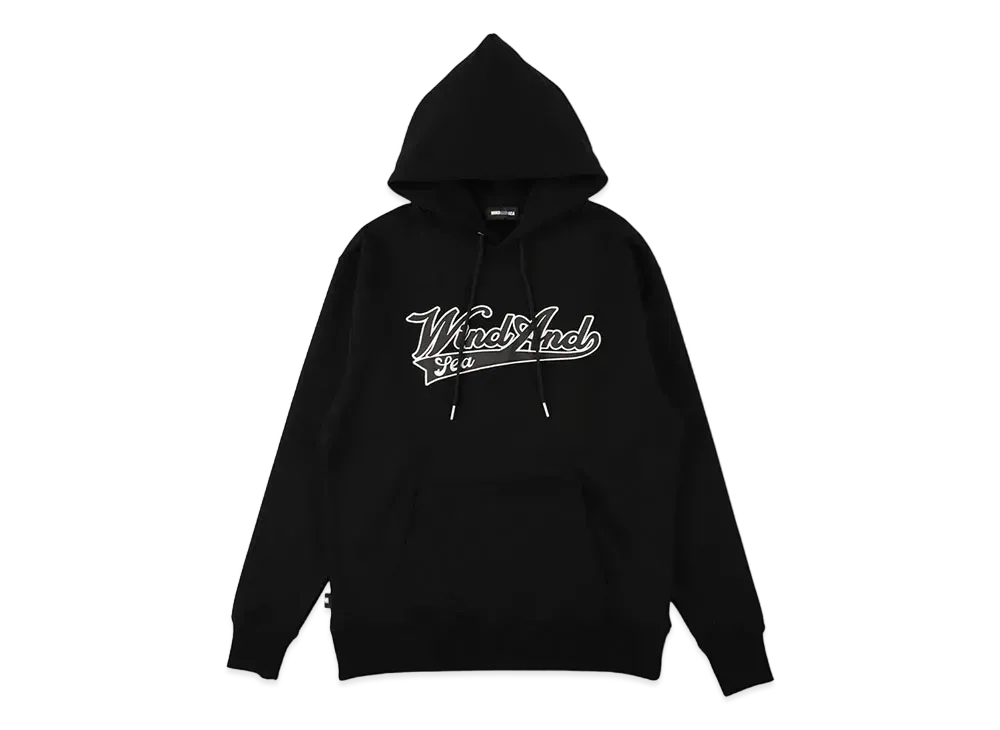 WIND AND SEA Satin Patch Hoodie "Black"