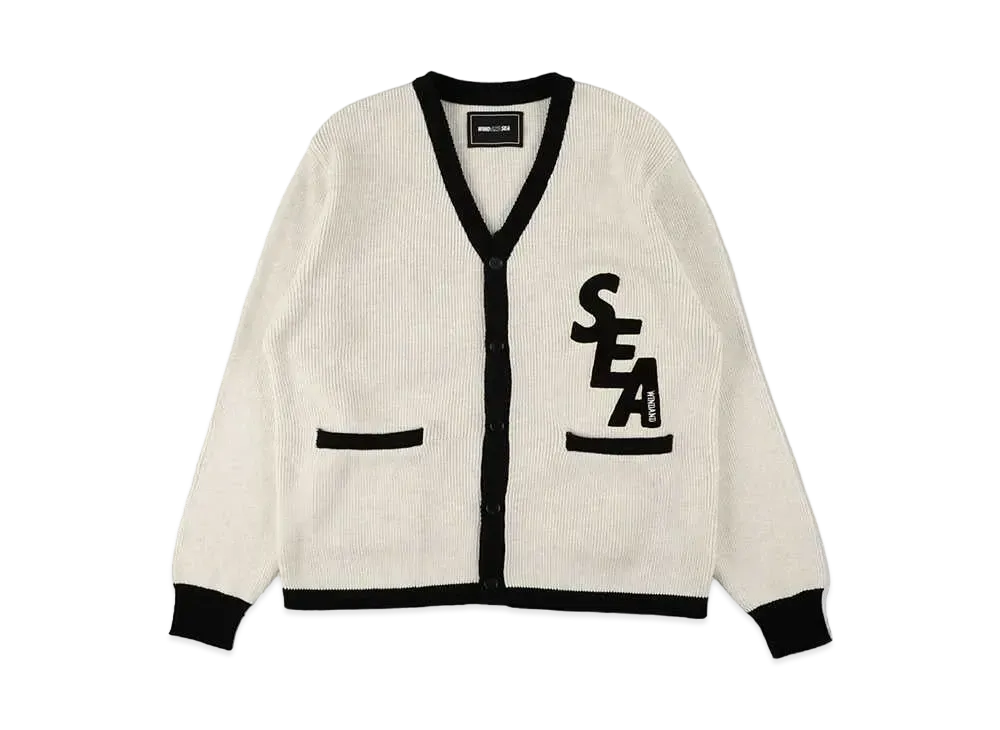 WIND AND SEA Lettered Cardigan "White"