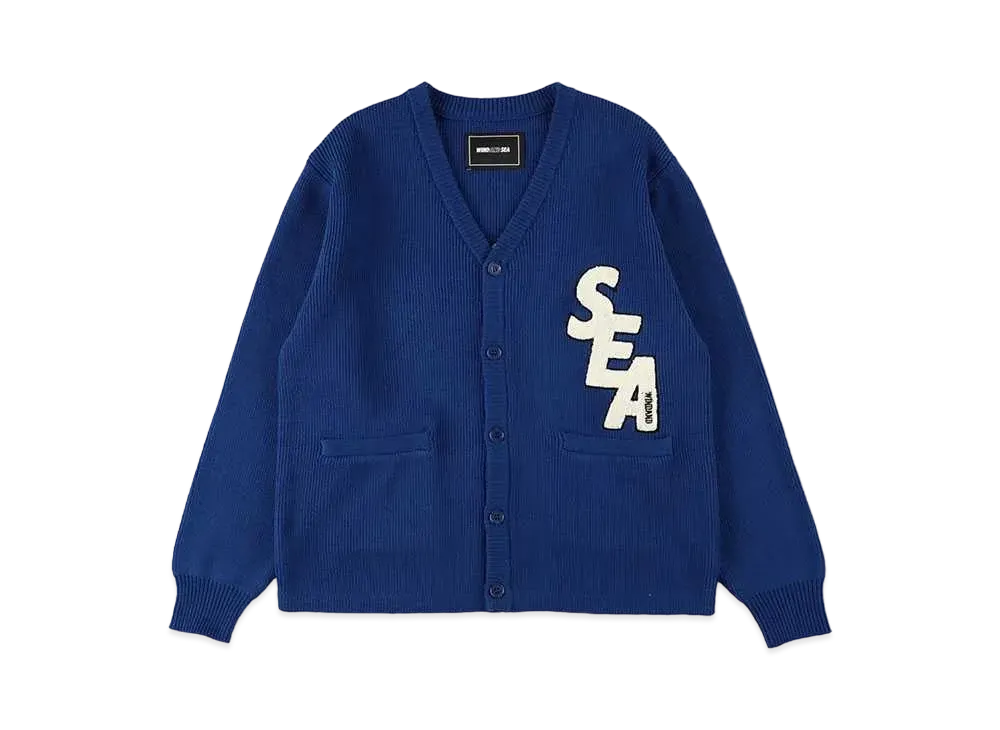 WIND AND SEA Lettered Cardigan "Navy"