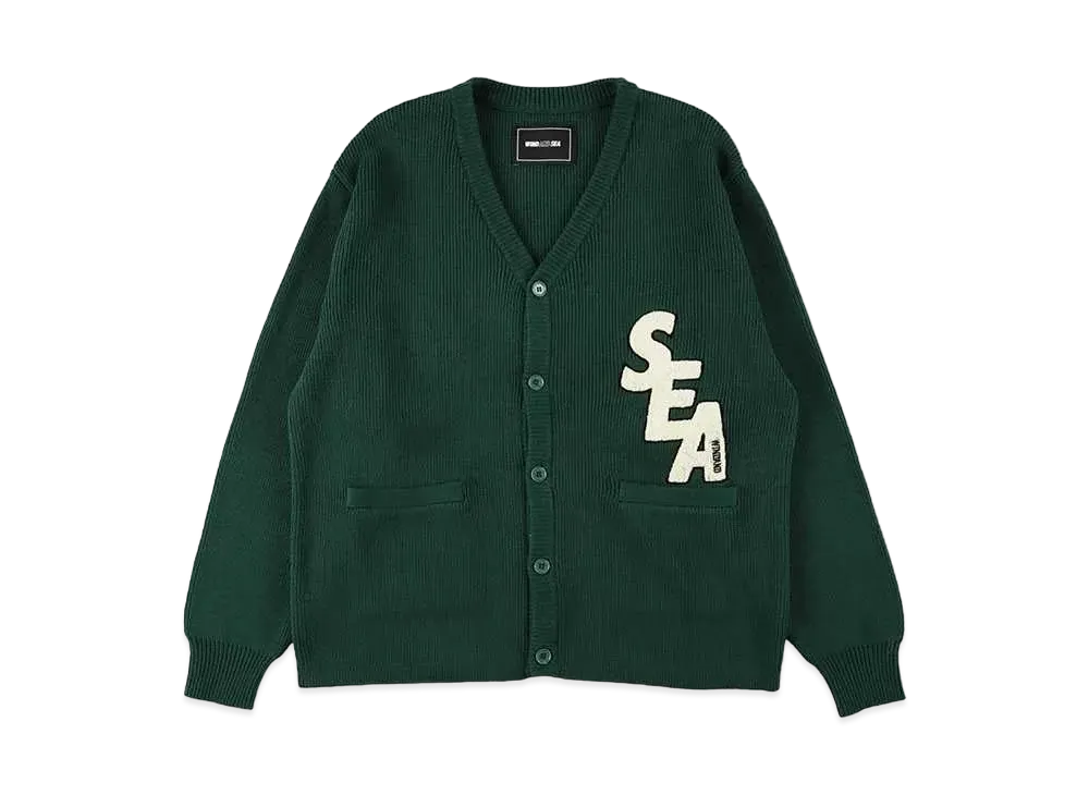 WIND AND SEA Lettered Cardigan "Green"