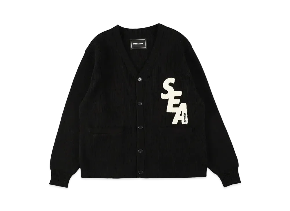 WIND AND SEA Lettered Cardigan "Black"
