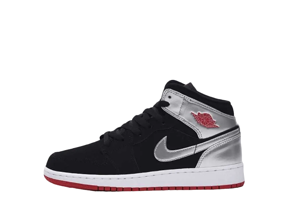 ナイキ GS エアジョーダン1 ミッド "ブラック/ジムレッド"