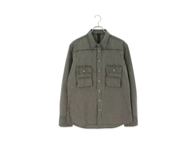 Chrome Hearts Army BS Fleur Button Military L/S Shirt "Black/White"