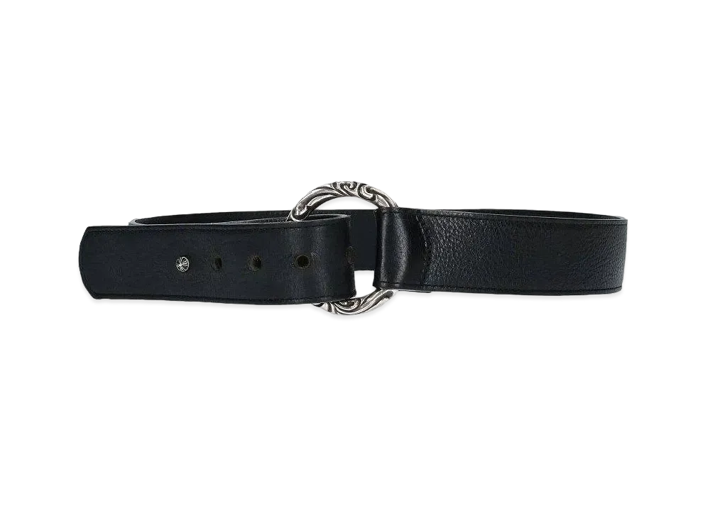 Chrome Hearts Scroll Leather Belt "Black/Silver"
