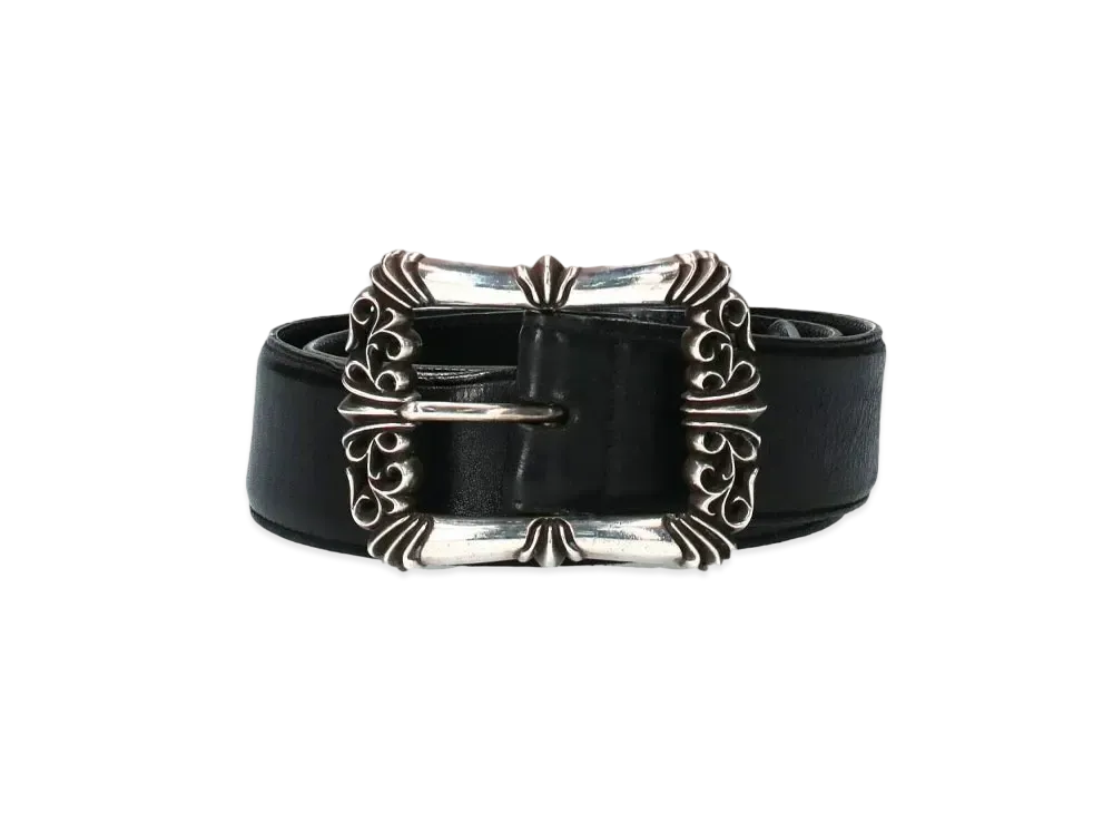 クロムハーツ フィリグリーOTJバックル レザーベルト "ブラック/シルバー"