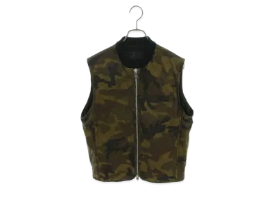 Chrome Hearts Papa Back Cross Patch Killing Leather Vest "Khaki/Silver"