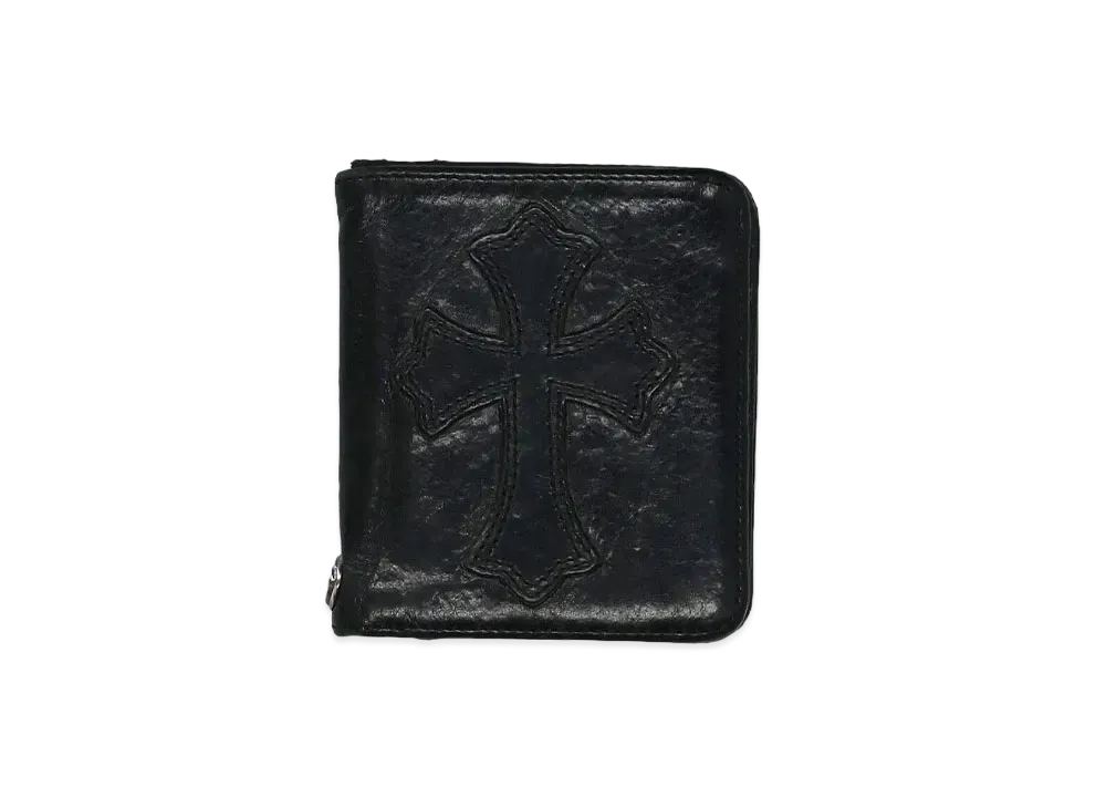 Chrome Hearts Dr. Digiacomo Cross Patch Leather Wallet "Black/Silver"