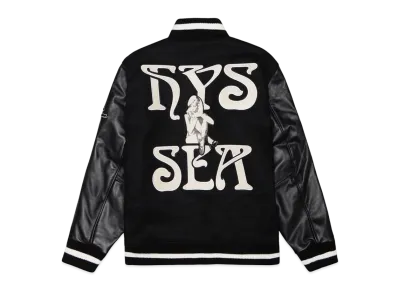 WIND AND SEA x HYSTERIC GLAMOUR Varsity Jacket "Black"