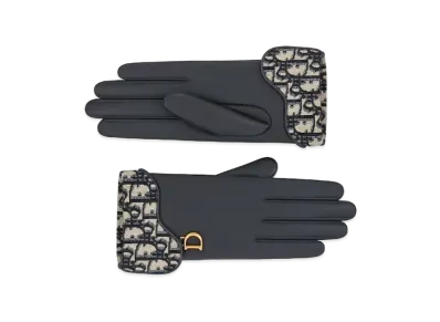 Dior Saddle Gloves Smooth Lambskin "Navy Blue"