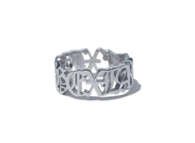 XLARGE x GRILLZ JEWELZ Old English Ring "Silver"