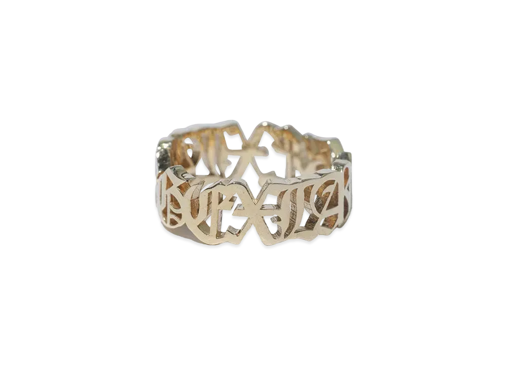 XLARGE x GRILLZ JEWELZ Old English Ring "Gold"