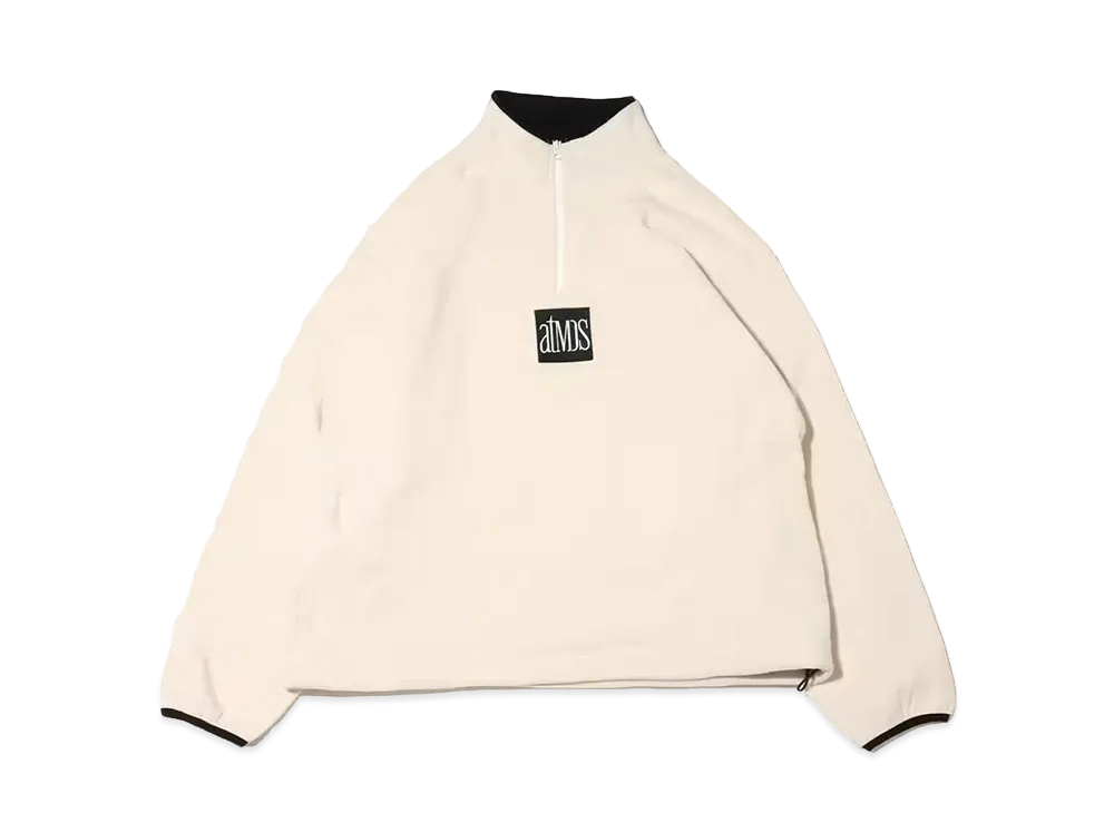 atmos Half Zip Freece Tops "White"