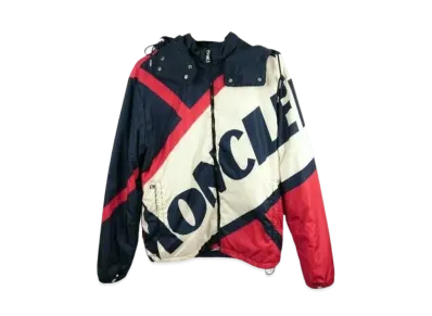 MONCLER Logo Down Jacket "Navy/Red"