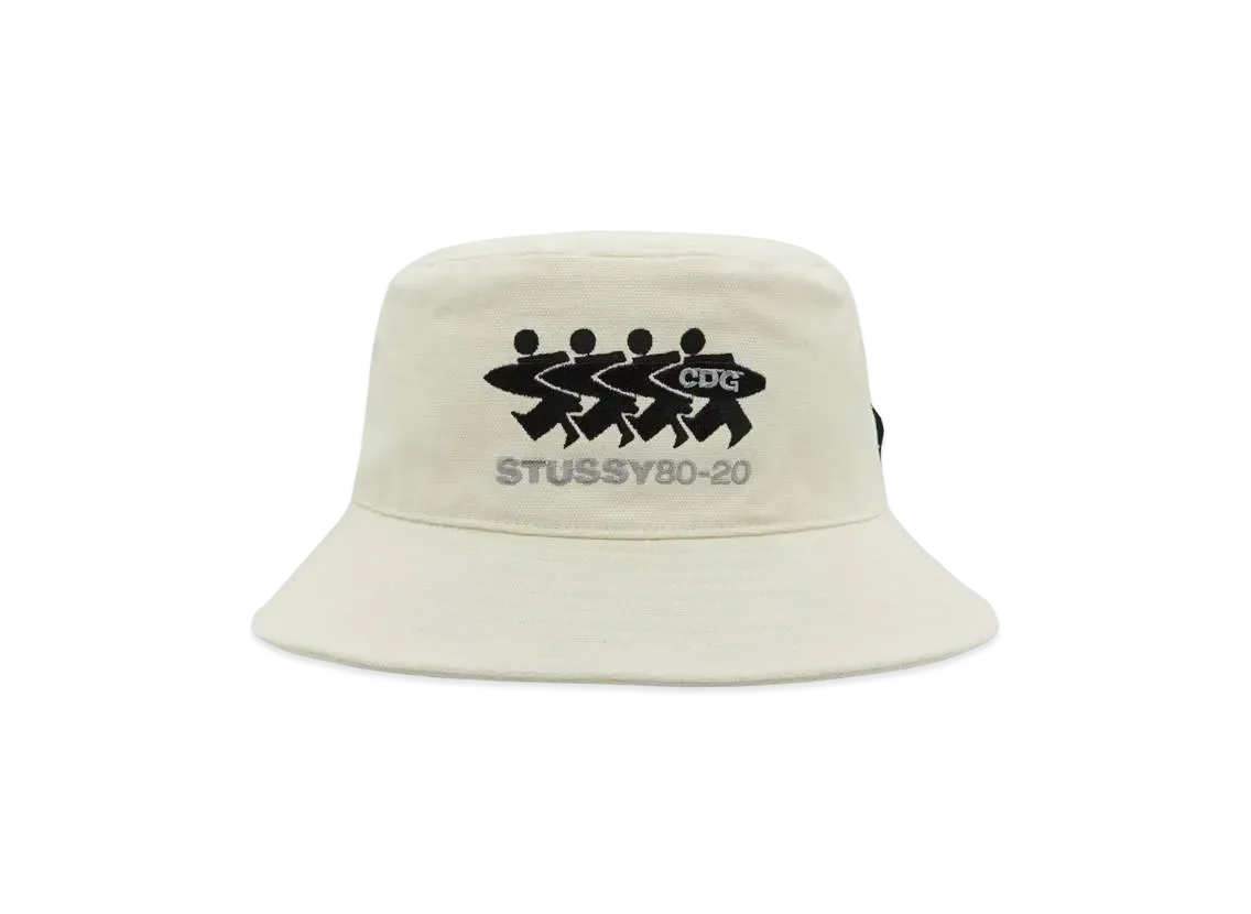 Stussy CDG Canvas Bucket Hat "Natural"