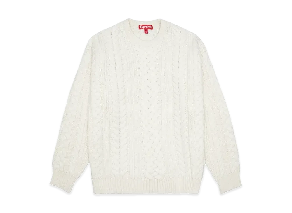 Supreme Applique Cable Knit Sweater "Ivory"