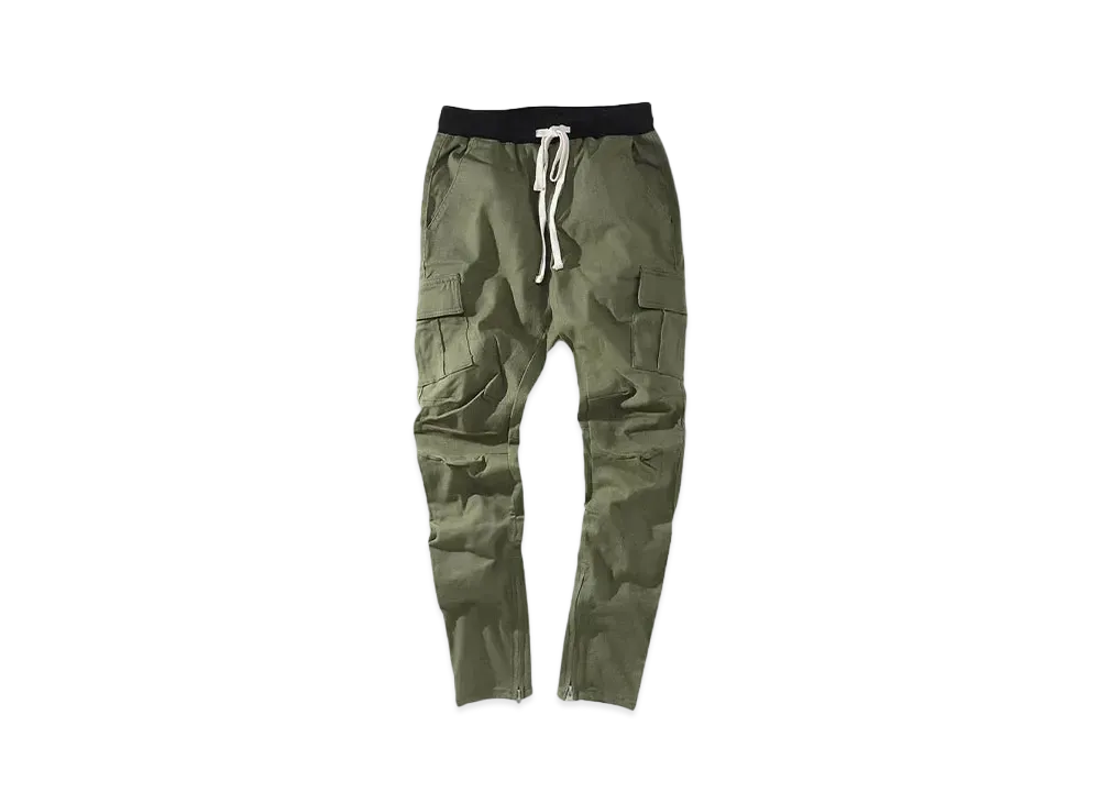 mnml CARGO DRAWCORD PANTS "OLIVE"