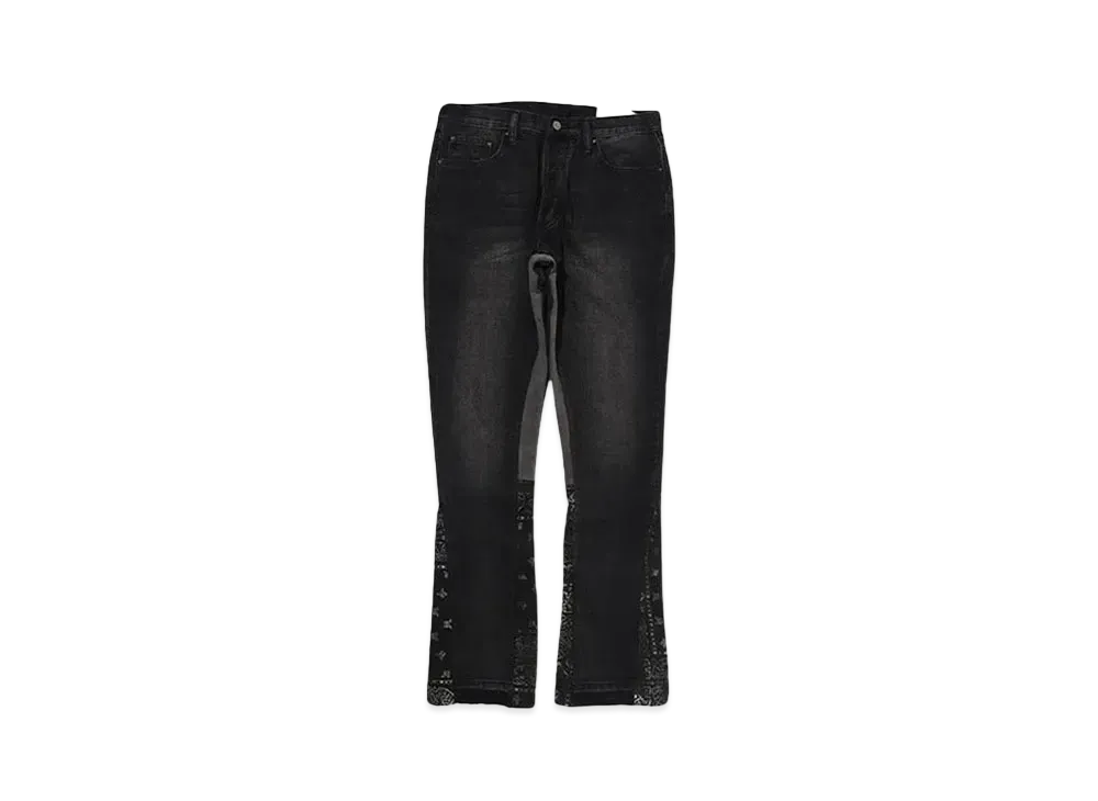 mnml B167 PAISLEY FLARE DENIM "BLACK"