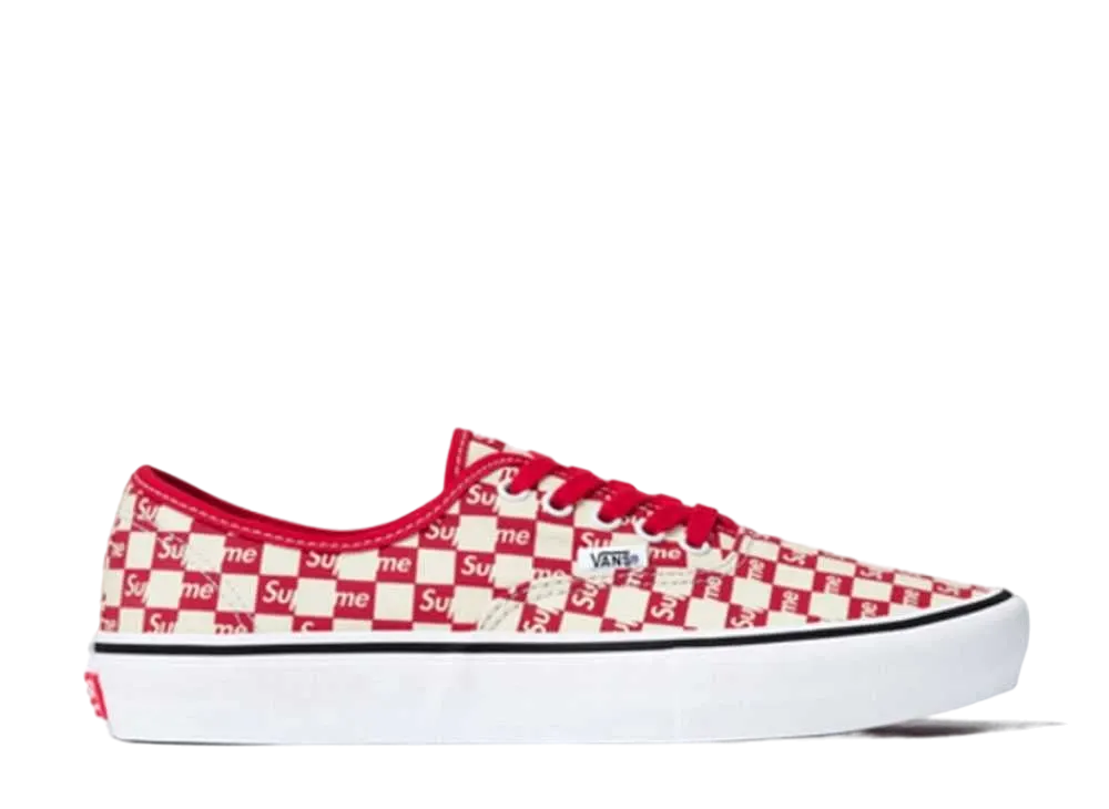 シュプリーム × バンズ オーセンティック プロ チェッカーロゴ "レッド"
