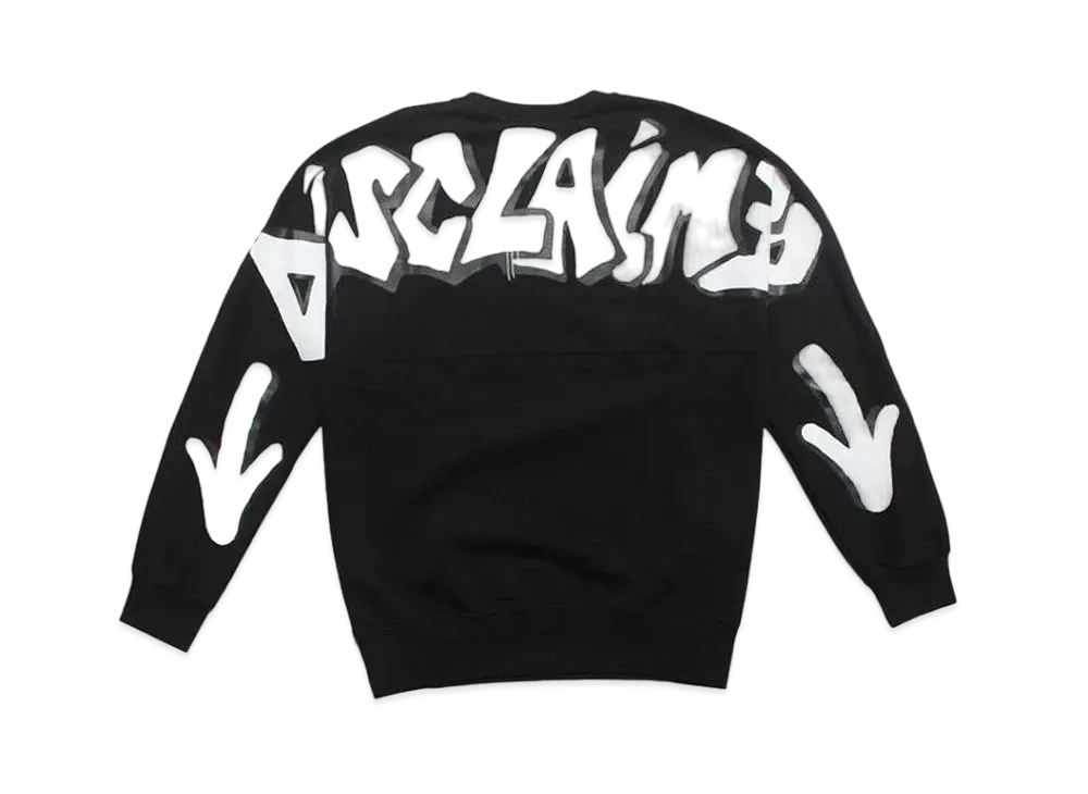 DISCLAIMER MAGLIA UOMO GIROCOLLO IN FELPA "NERO/ST.BIANCA"