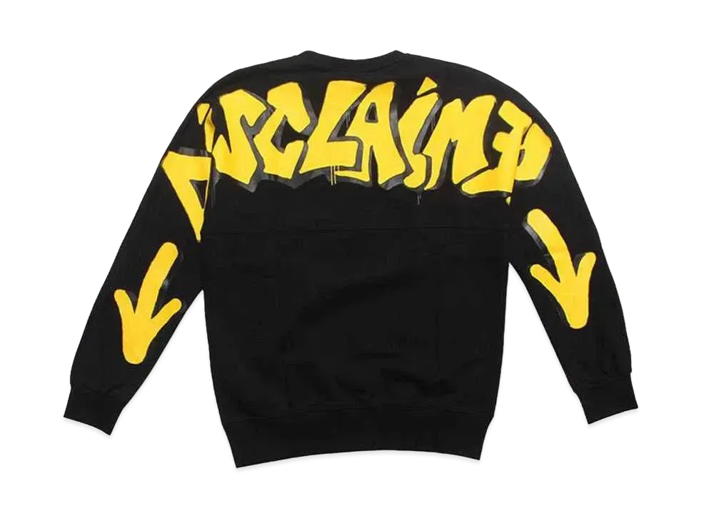 DISCLAIMER MAGLIA UOMO GIROCOLLO IN FELPA "NERO/ST.GIALLO OCRA"