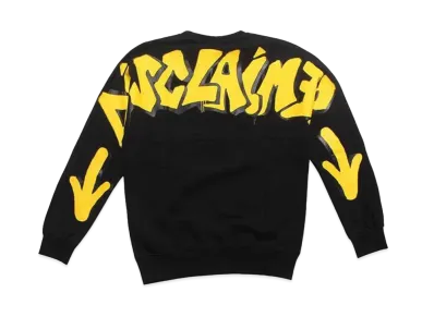 DISCLAIMER MAGLIA UOMO GIROCOLLO IN FELPA "NERO/ST.GIALLO OCRA"