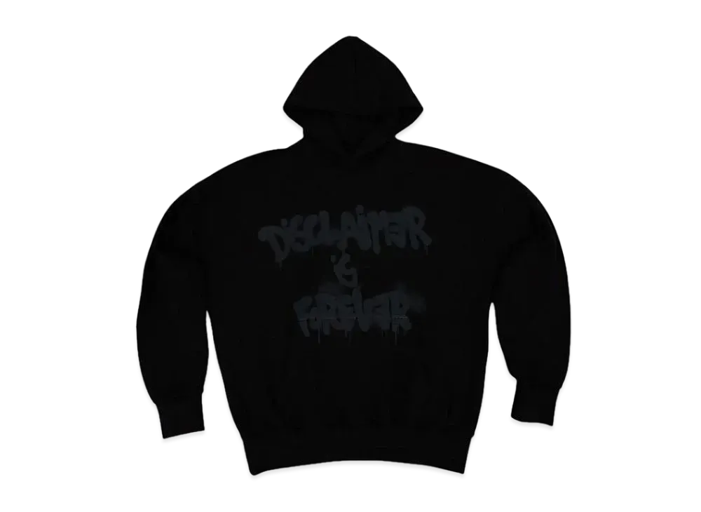 DISCLAIMER MAGLIA UOMO OVER CON CAPPUCCIO IN FELPA "NERO"