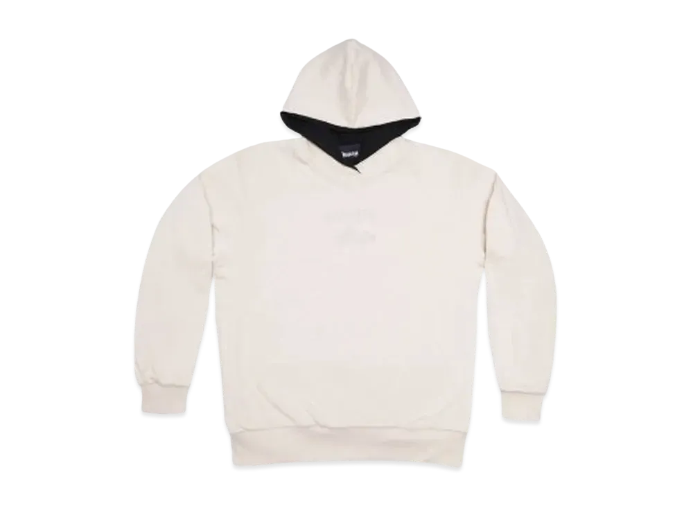 DISCLAIMER DOPPIA MAGLIA UOMO CON CAPPUCCIO IN FELPA "NERO/CREMA"