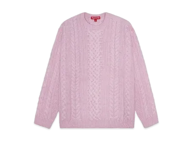 Supreme Applique Cable Knit Sweater "Pink"