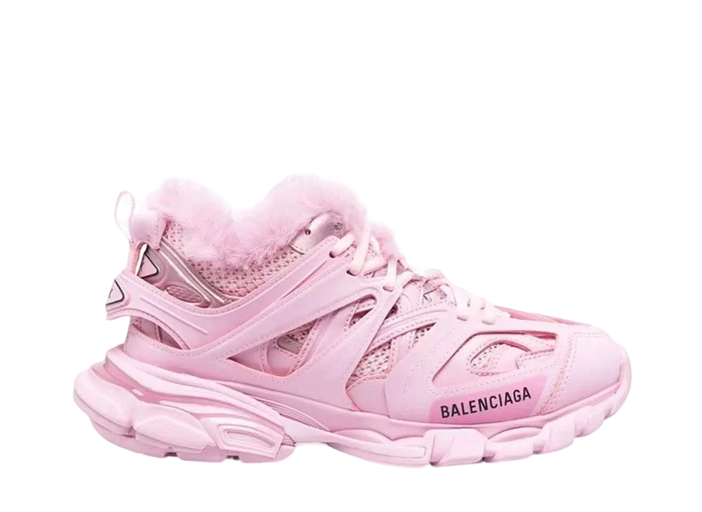 バレンシアガ ウィメンズ トラック トレーナー エコファー "ピンク"