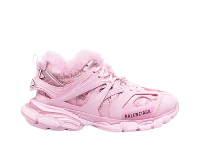 バレンシアガ ウィメンズ トラック トレーナー エコファー "ピンク"