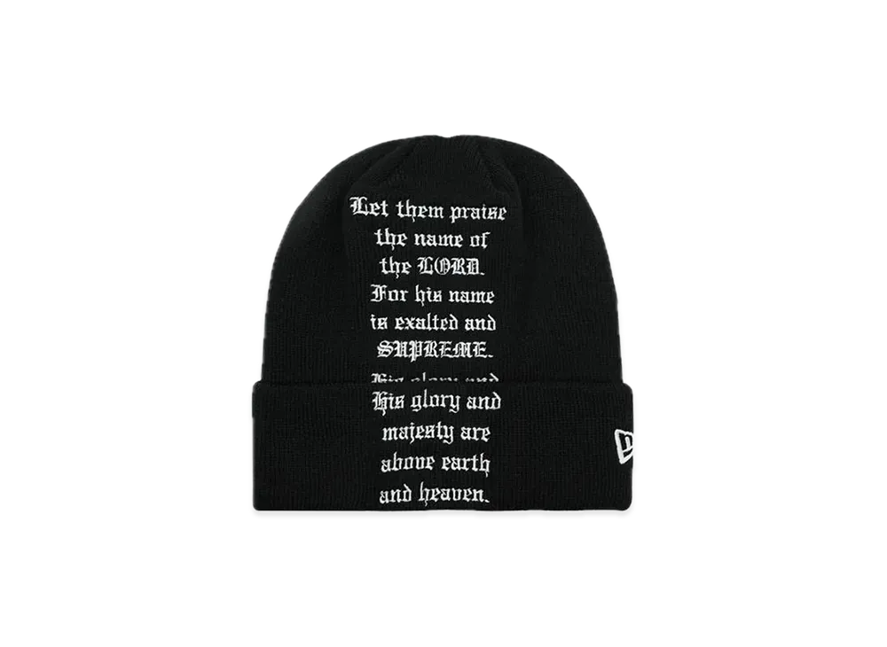 Supreme New Era Psalm Beanie "Black"